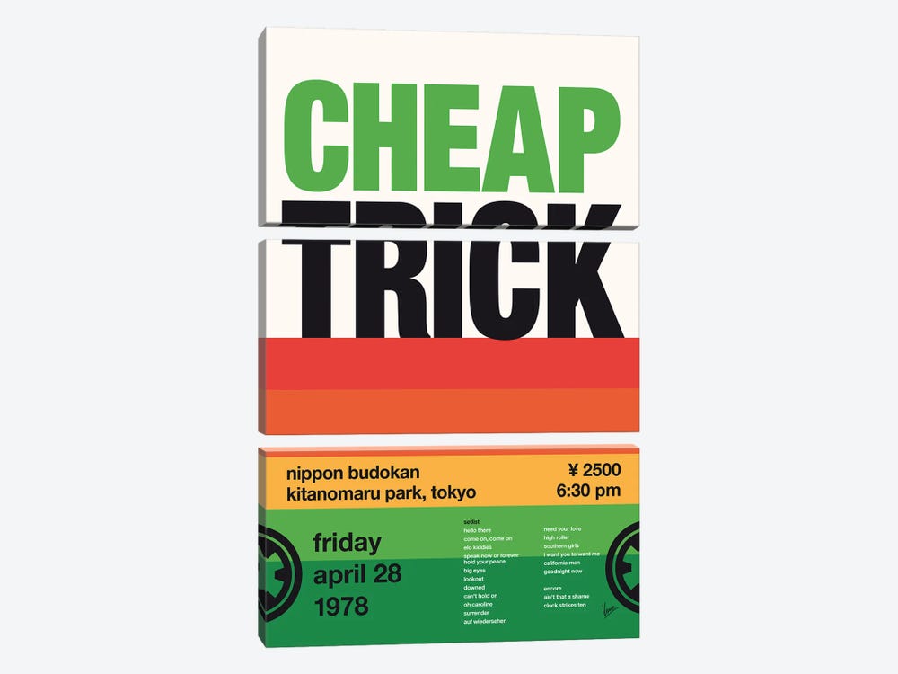 Cheap Trick Poster by Chungkong 3-piece Canvas Print
