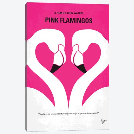 Pink Flamingos Minimal Movie Poster Canvas Print #CKG154} by Chungkong Canvas Wall Art