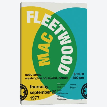 Fleetwood Mac Poster Canvas Print #CKG1560} by Chungkong Art Print