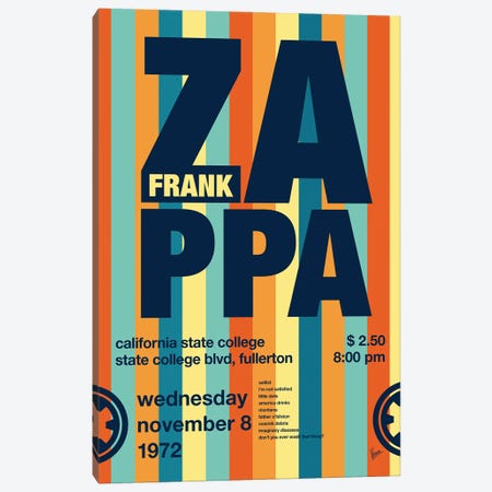 Frank Zappa Poster Canvas Print #CKG1561} by Chungkong Canvas Print