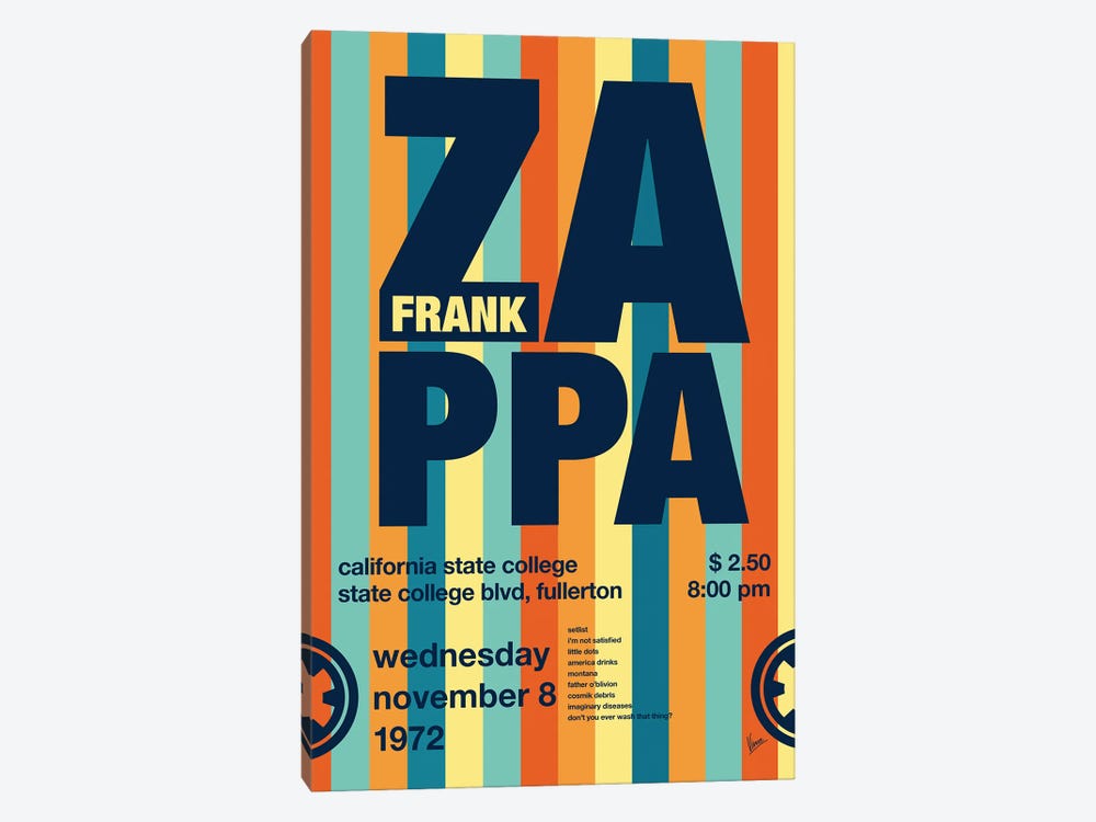 Frank Zappa Poster by Chungkong 1-piece Canvas Artwork