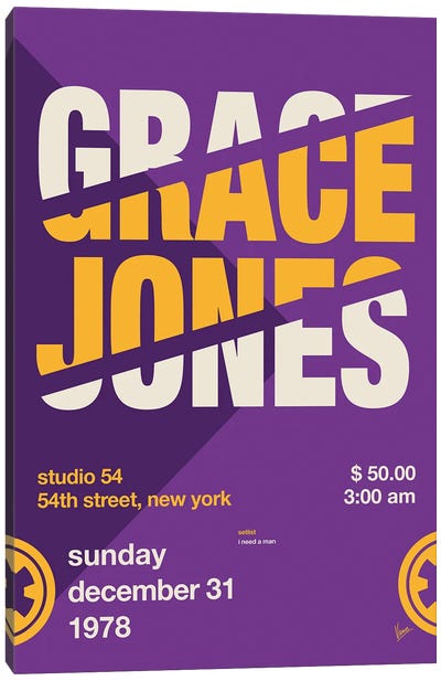 Grace Jones Poster Canvas Art Print - R&B & Soul Music Art