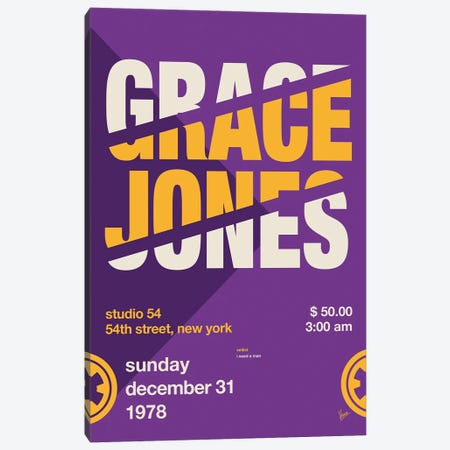 Grace Jones Poster Canvas Print #CKG1562} by Chungkong Canvas Art Print