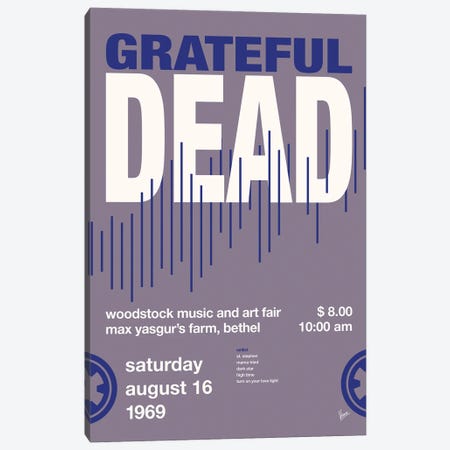 Grateful Dead Poster Canvas Print #CKG1563} by Chungkong Canvas Art Print