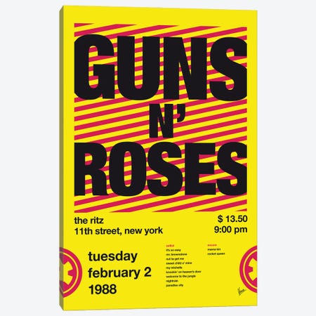 Guns 'N Roses Poster Canvas Print #CKG1566} by Chungkong Canvas Artwork
