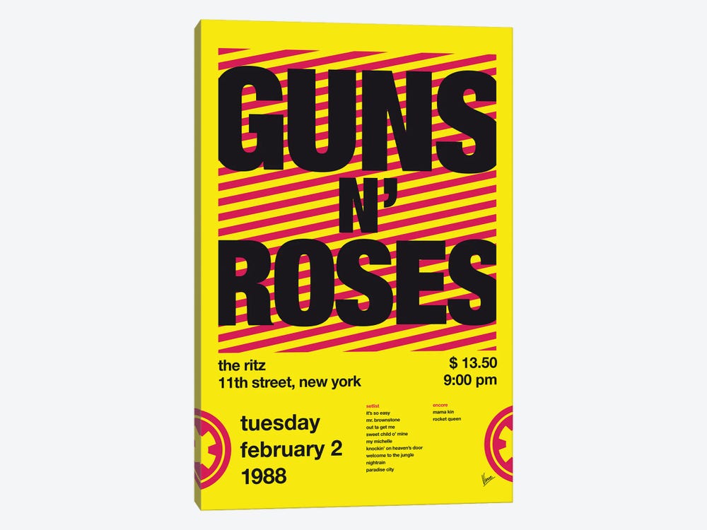 Guns 'N Roses Poster by Chungkong 1-piece Canvas Art Print