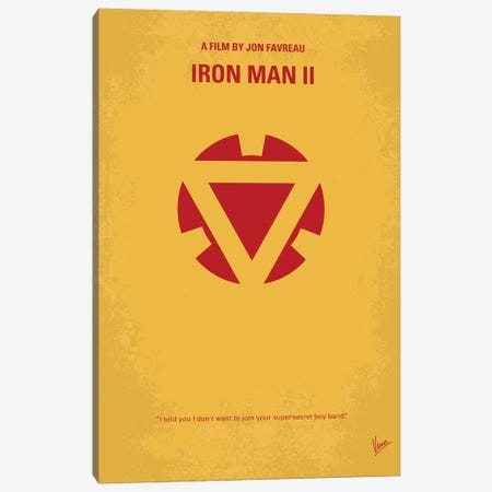 Iron Man 2 Poster Canvas Print #CKG1570} by Chungkong Canvas Wall Art