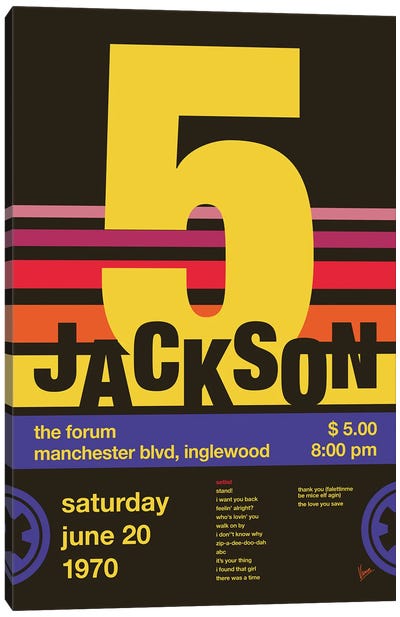 Jackson 5 Poster Canvas Art Print - Michael Jackson