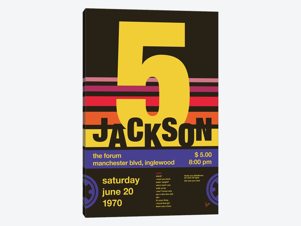 Jackson 5 Poster by Chungkong 1-piece Canvas Wall Art