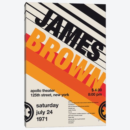 James Brown Poster Canvas Print #CKG1573} by Chungkong Canvas Artwork