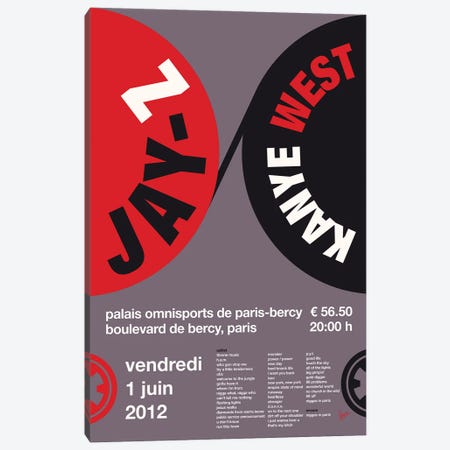 Jay Z And Kanye West Poster Canvas Print #CKG1574} by Chungkong Canvas Print
