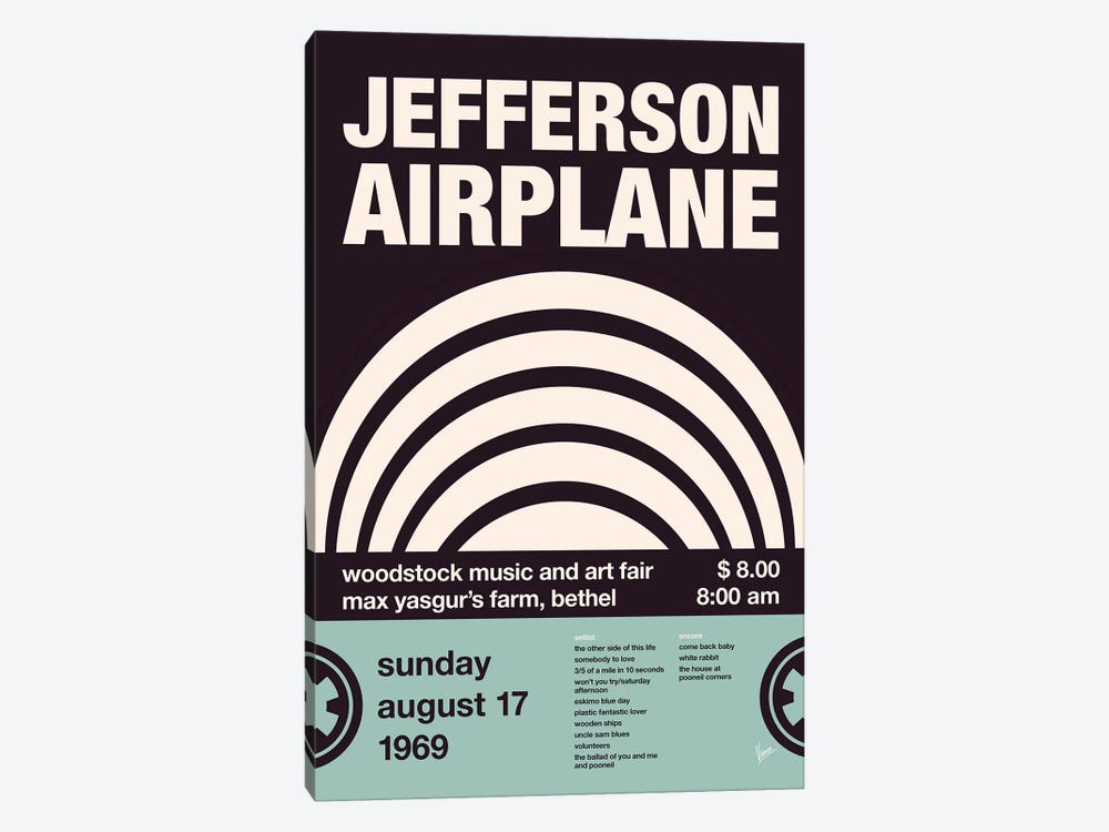 Jefferson Airplane Poster by Chungkong 1-piece Canvas Art Print