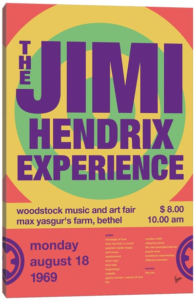 Jimi Hendrix Poster Canvas Art Print - Chungkong Limited Editions