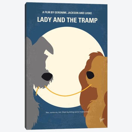 Lady And The Tramp Poster Canvas Print #CKG1578} by Chungkong Canvas Art