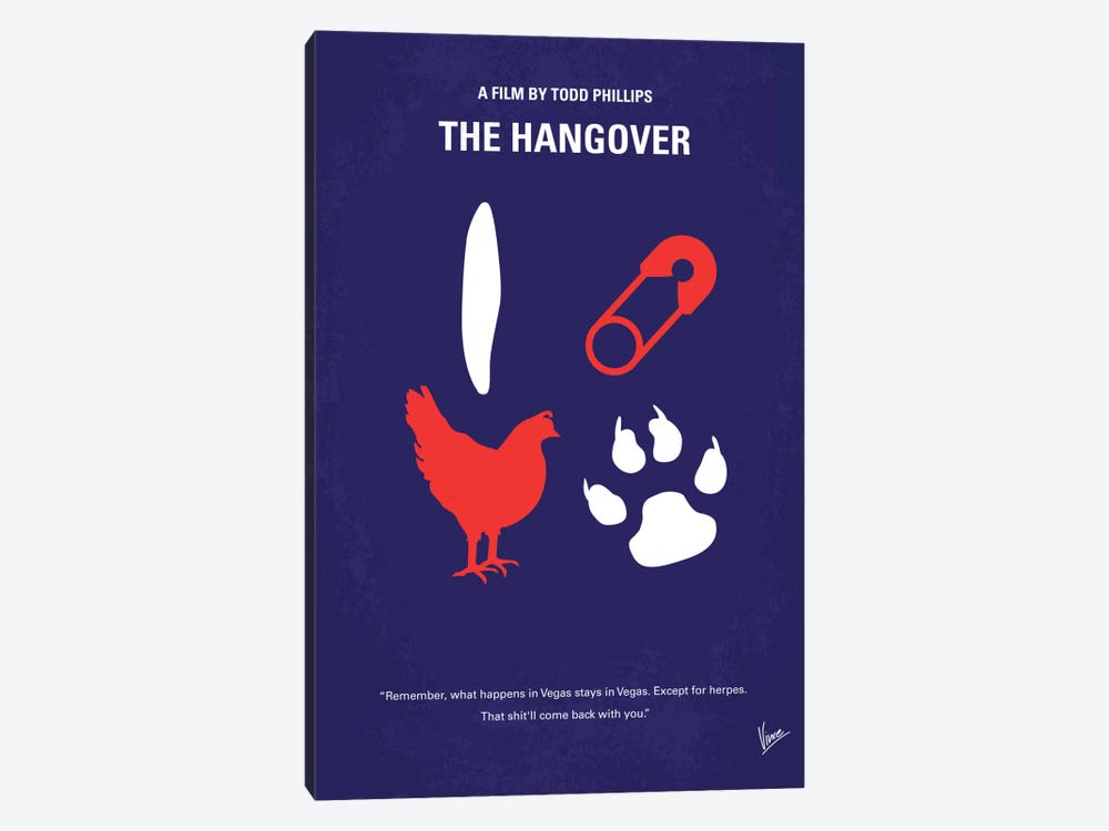 The Hangover Minimal Movie Poster by Chungkong 1-piece Canvas Wall Art