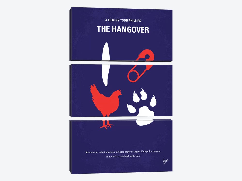 The Hangover Minimal Movie Poster by Chungkong 3-piece Canvas Artwork