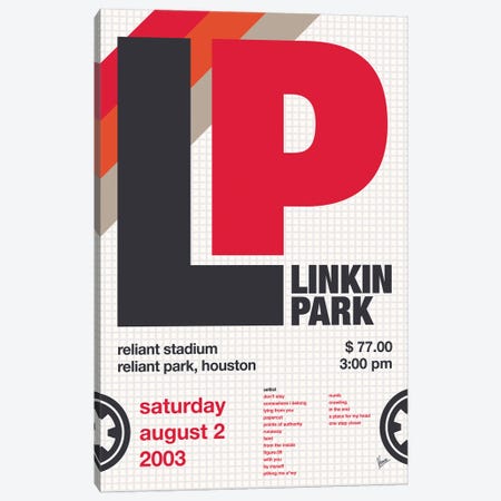 Linkin Park Poster Canvas Print #CKG1580} by Chungkong Canvas Art Print