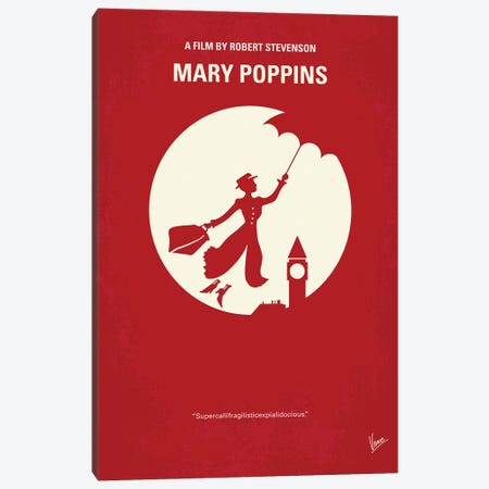 Mary Poppins Poster Canvas Print #CKG1583} by Chungkong Canvas Print