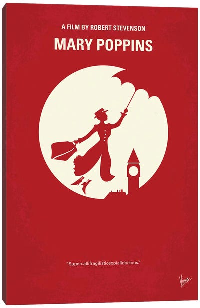 Mary Poppins Poster Canvas Art Print - Chungkong - Minimalist Movie Posters