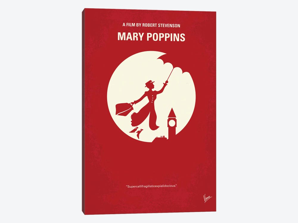 Mary Poppins Poster by Chungkong 1-piece Canvas Artwork