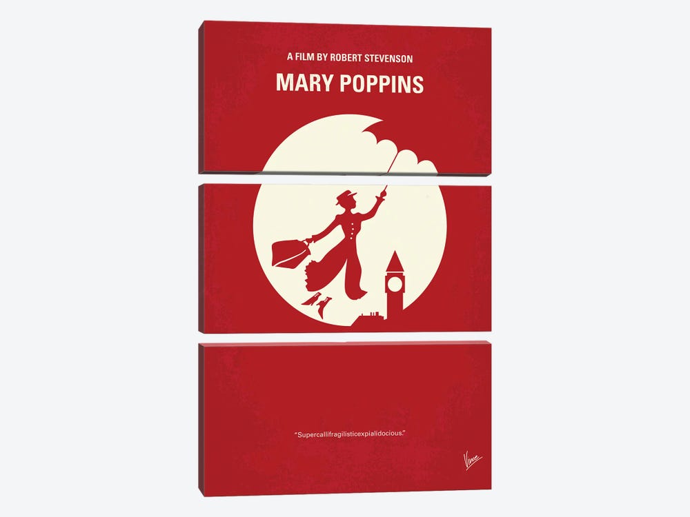 Mary Poppins Poster by Chungkong 3-piece Canvas Art
