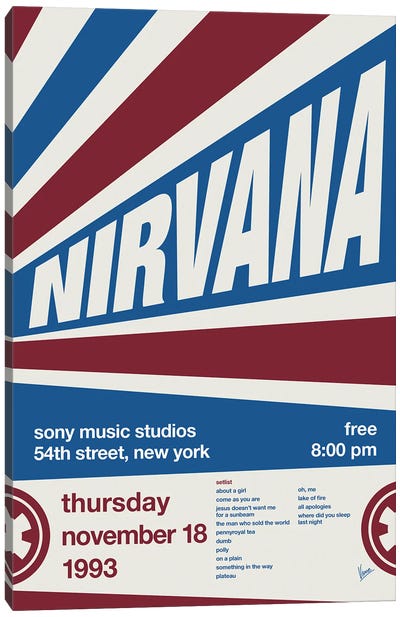 Nirvana Poster Canvas Art Print - Kurt Cobain