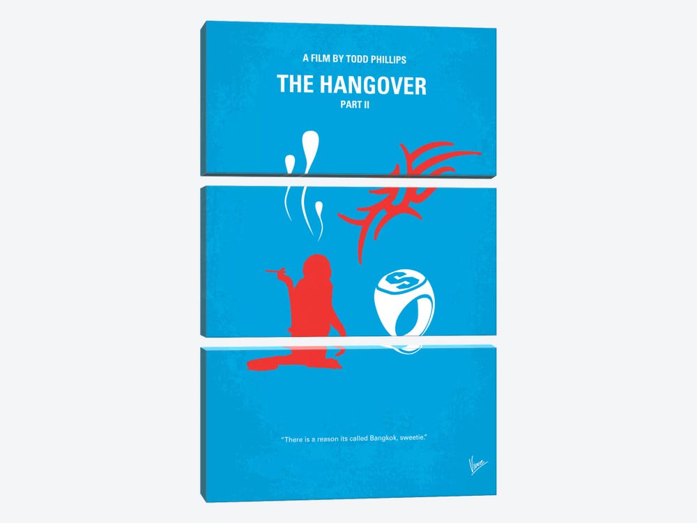 The Hangover Part II Minimal Movie Poster by Chungkong 3-piece Canvas Print