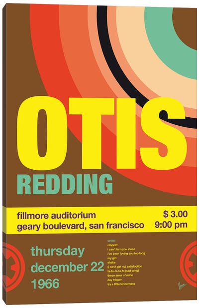 Otis Redding Poster Canvas Art Print - Vintage Posters