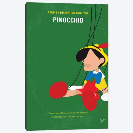 Pinocchio Poster Canvas Print #CKG1594} by Chungkong Canvas Print