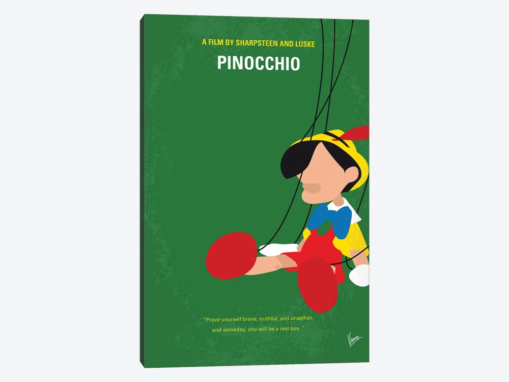 Pinocchio Poster by Chungkong 1-piece Canvas Art
