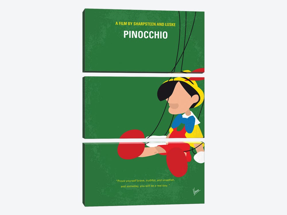 Pinocchio Poster by Chungkong 3-piece Canvas Artwork