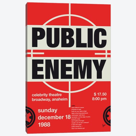 Public Enemy Poster Canvas Print #CKG1596} by Chungkong Canvas Print