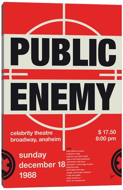 Public Enemy Poster Canvas Art Print - Cream Art