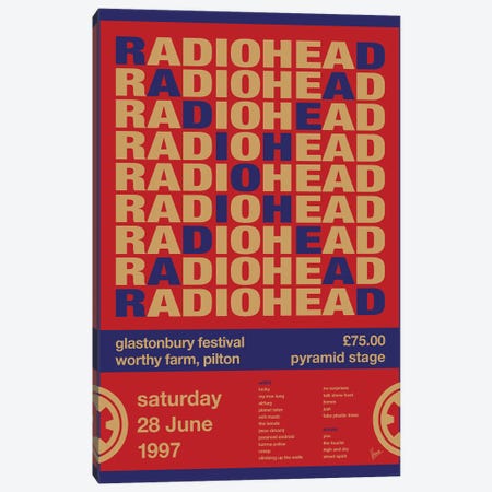 Radiohead Poster Canvas Print #CKG1599} by Chungkong Canvas Artwork