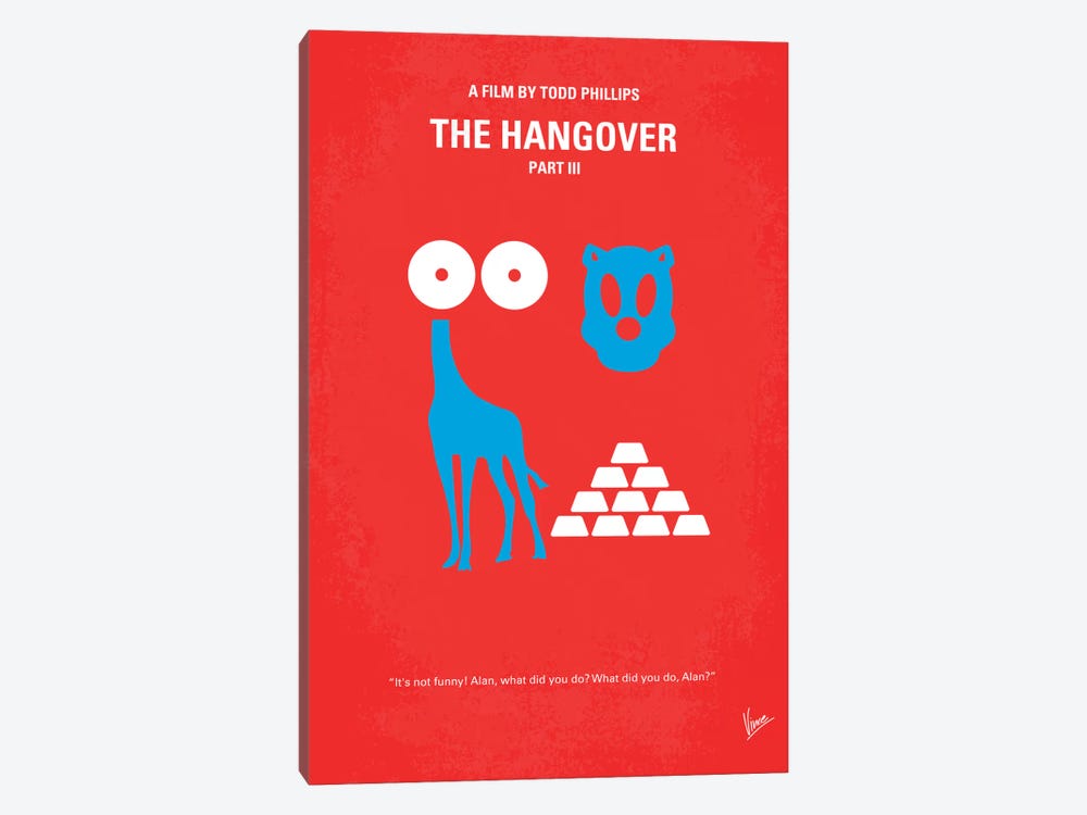 The Hangover Part III Minimal Movie Poster by Chungkong 1-piece Canvas Art