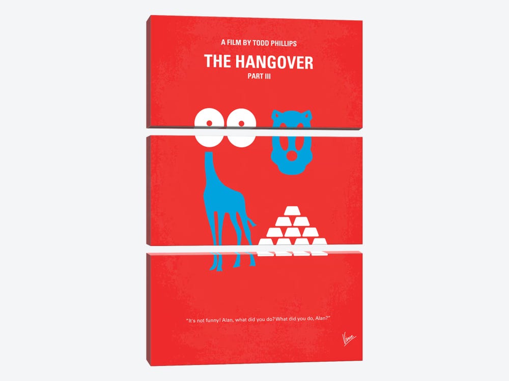 The Hangover Part III Minimal Movie Poster by Chungkong 3-piece Canvas Art