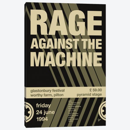 Rage Against The Machine Poster Canvas Print #CKG1600} by Chungkong Canvas Art