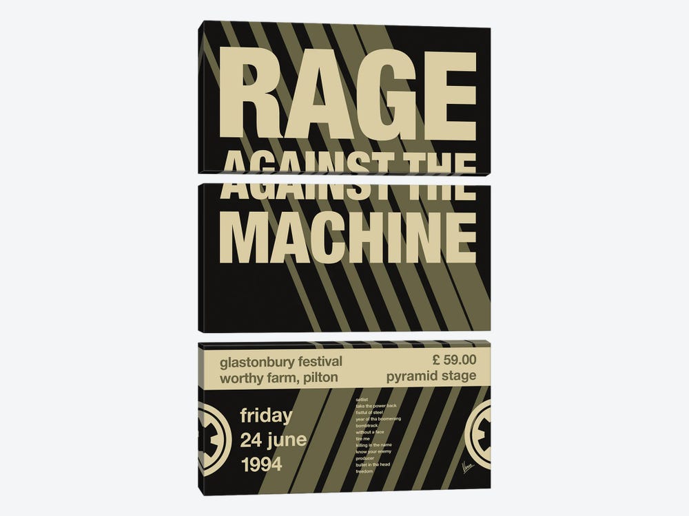 Rage Against The Machine Poster by Chungkong 3-piece Canvas Print