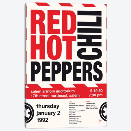 Red Hot Chili Peppers Poster Canvas Print #CKG1602} by Chungkong Canvas Wall Art