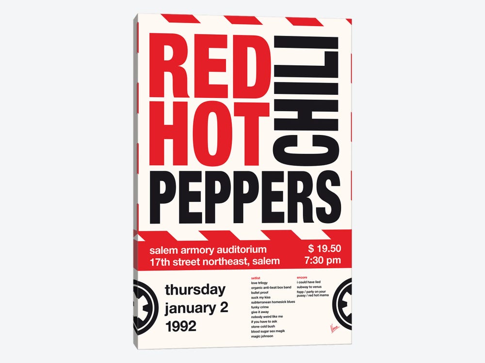 Red Hot Chili Peppers Poster by Chungkong 1-piece Canvas Art Print