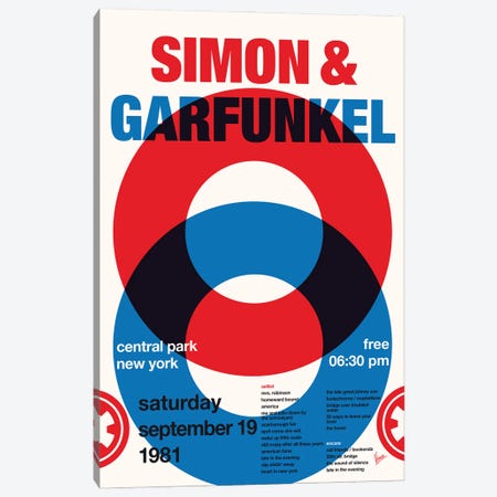Simon And Garfunkel Poster Canvas Print #CKG1609} by Chungkong Canvas Wall Art