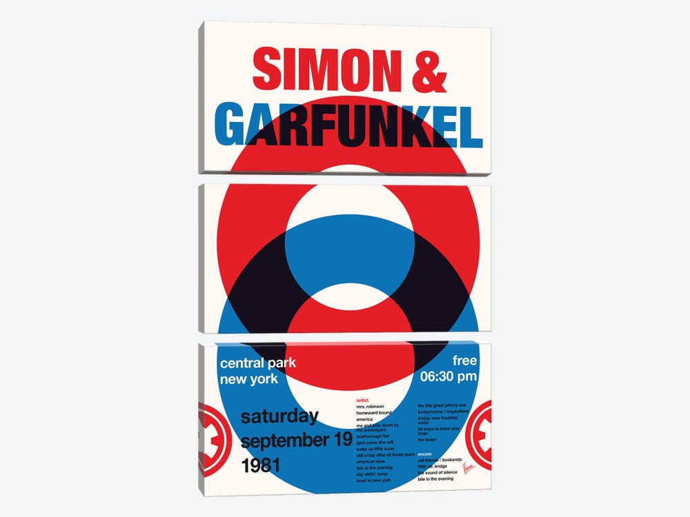 Simon And Garfunkel Poster by Chungkong 3-piece Canvas Art