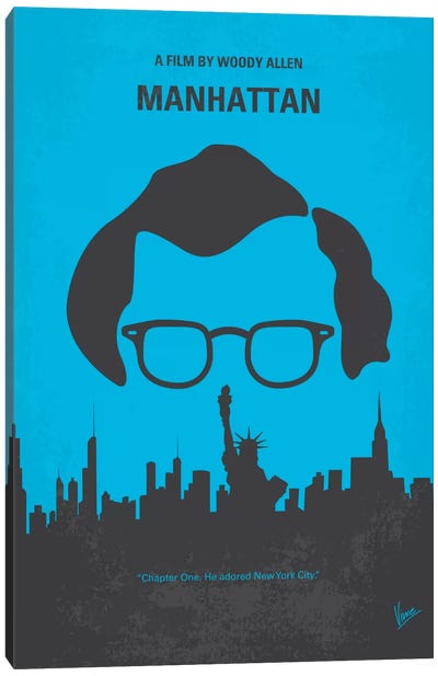 Manhattan Minimal Movie Poster Canvas Art Print - Woody Allen
