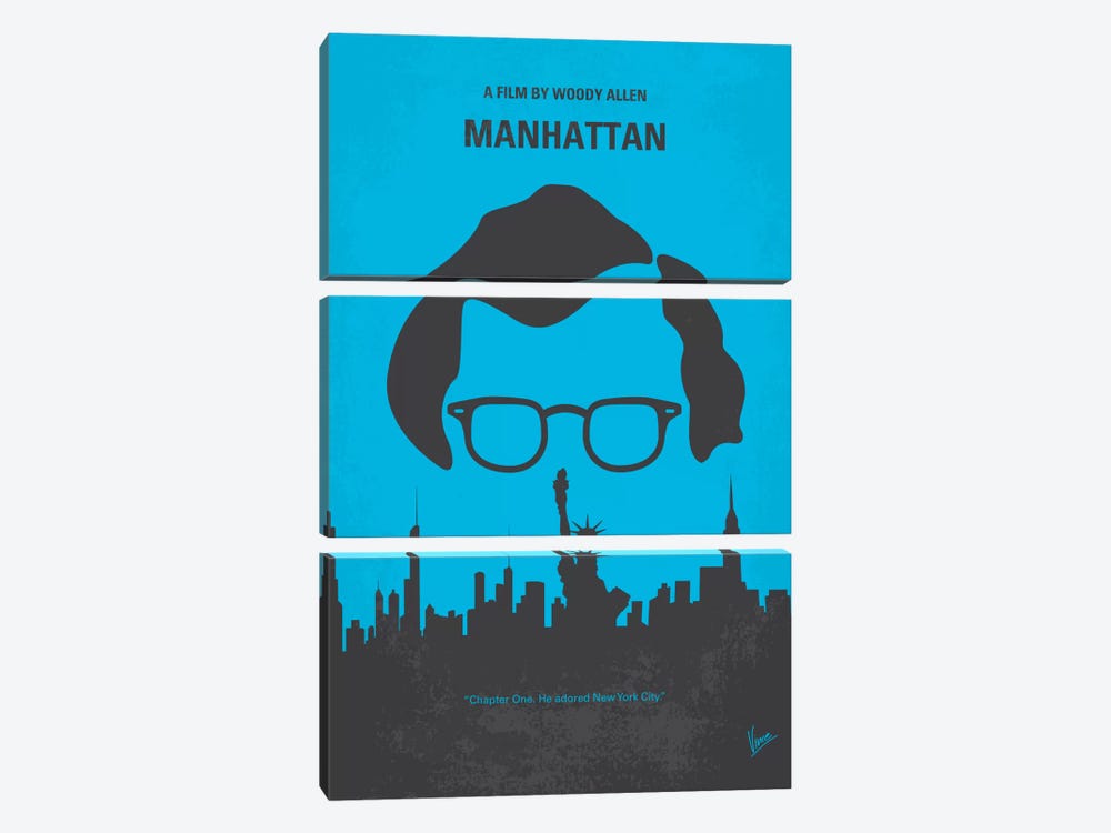 Manhattan Minimal Movie Poster by Chungkong 3-piece Canvas Wall Art