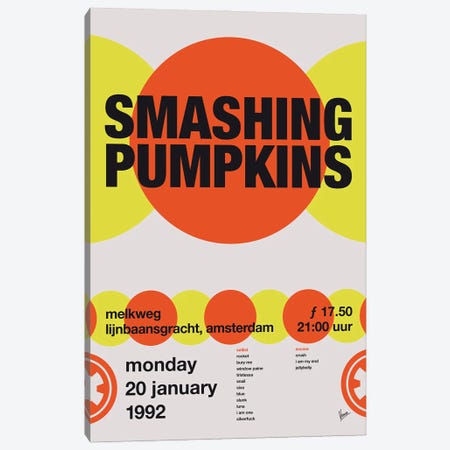 Smashing Pumpkins Poster Canvas Print #CKG1611} by Chungkong Canvas Art Print