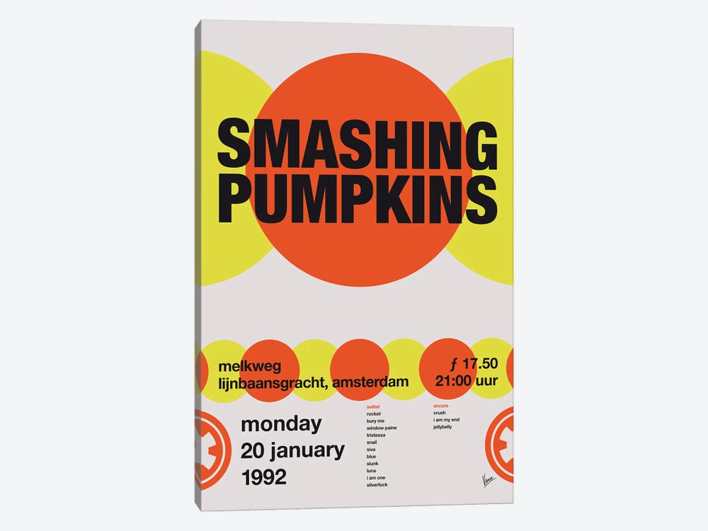 Smashing Pumpkins Poster by Chungkong 1-piece Canvas Art Print