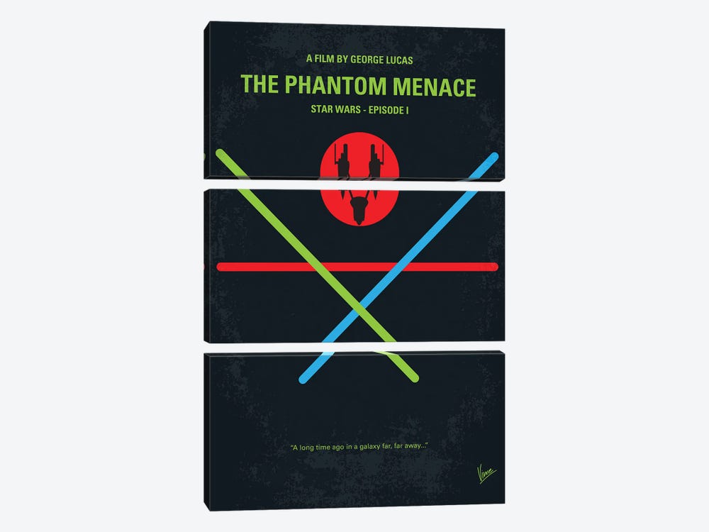 Star Wars Episode I The Phantom Menace Poster by Chungkong 3-piece Canvas Art Print