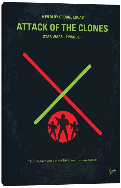 Star Wars Episode II Attack Of The Clones Poster Canvas Art Print - Chungkong - Minimalist Movie Posters