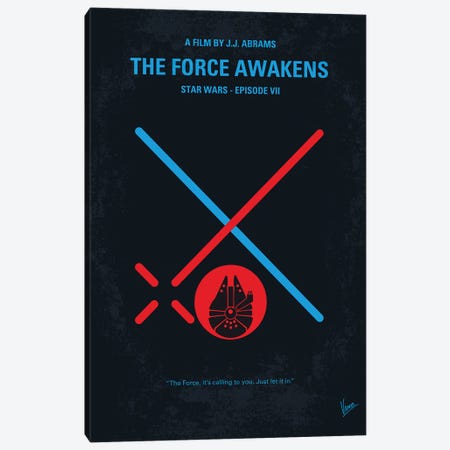 Star Wars Episode VII The Force Awakens Poster Canvas Print #CKG1619} by Chungkong Canvas Art Print