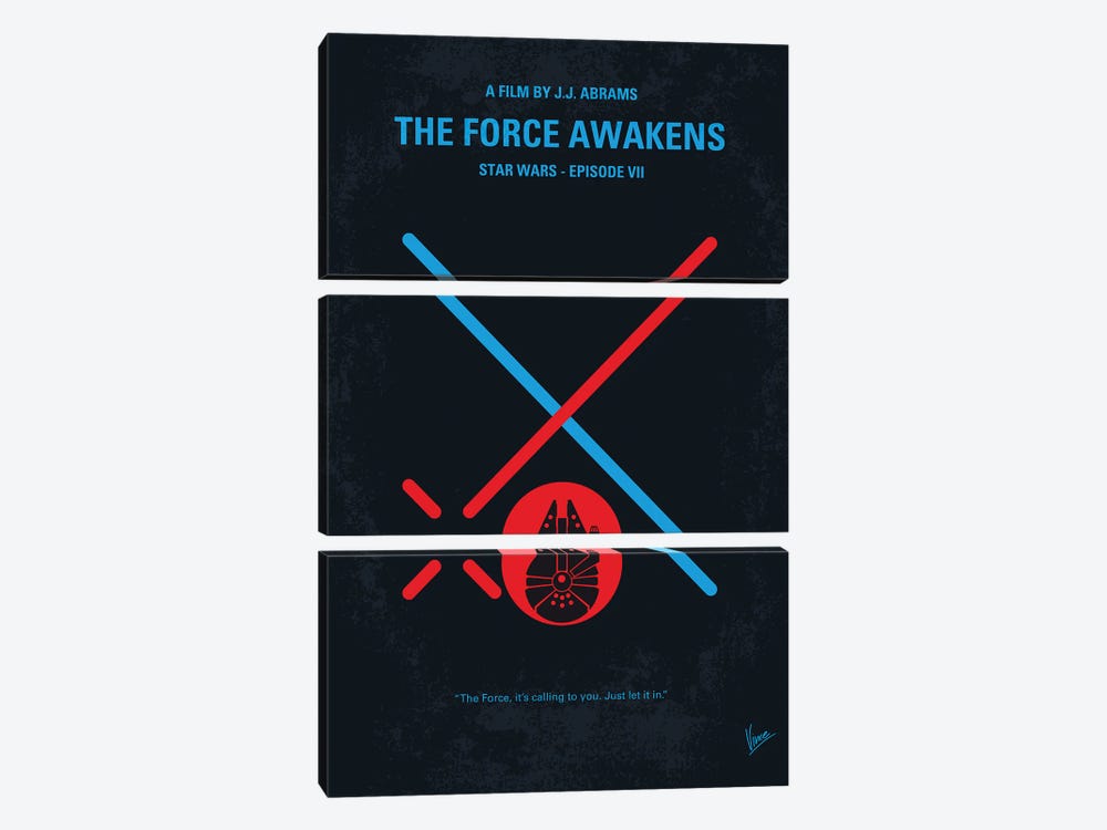 Star Wars Episode VII The Force Awakens Poster by Chungkong 3-piece Canvas Art Print